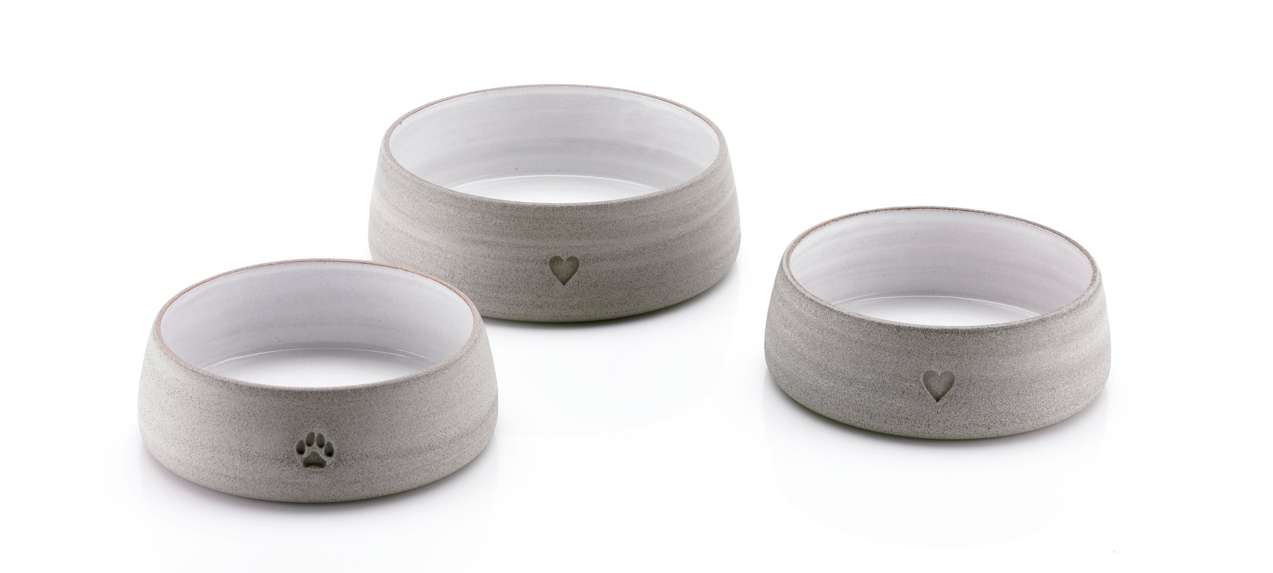 Fressnapf Futternapf aus Kermamik mit Motiv Pfote Herz handgefertigt