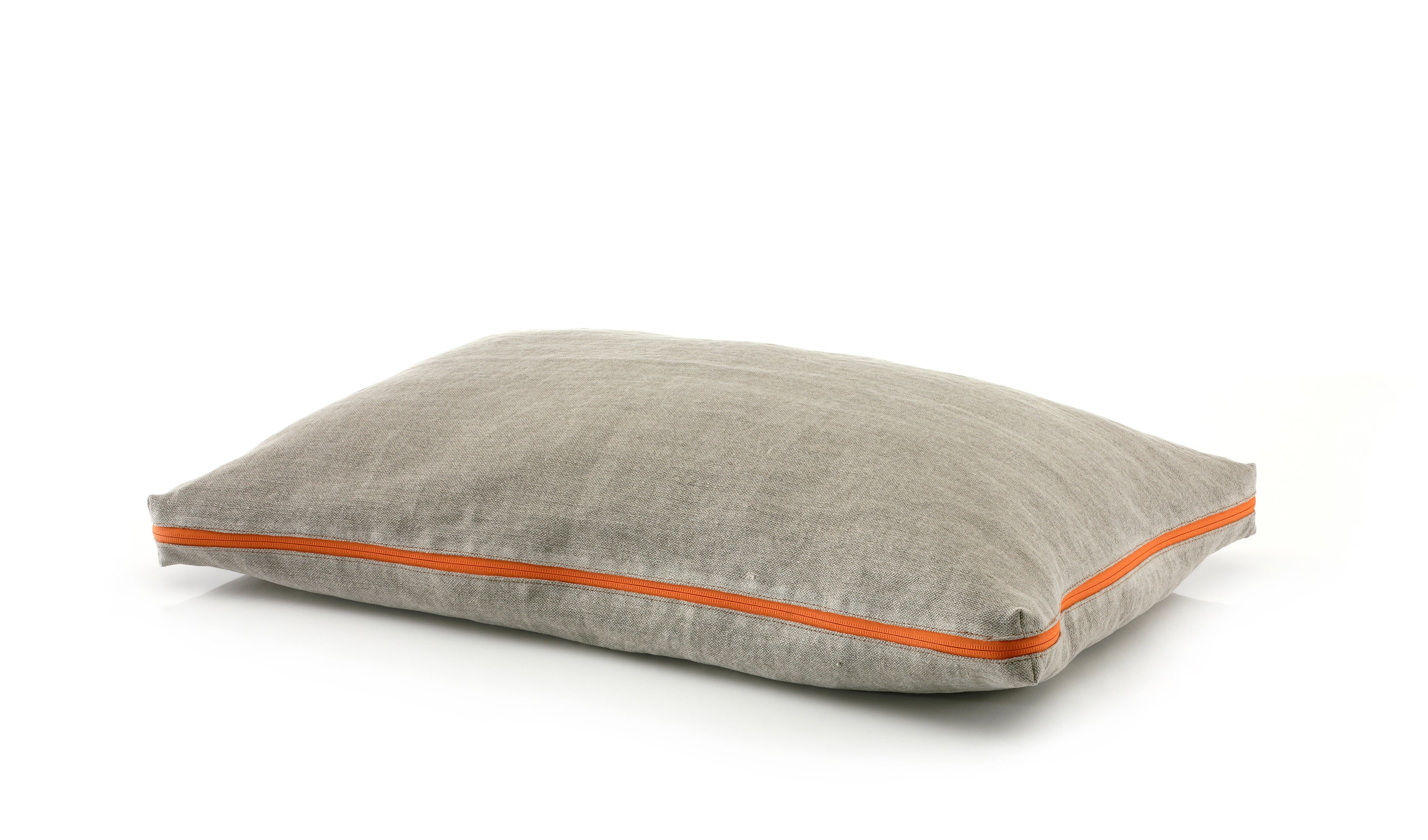 Hundekissen orthopädisch, waschbar, grosse Hundekissen bis Hundekissen XXL, Außen Hanfbezug, Innen Latexflocken, Farbe beige orange